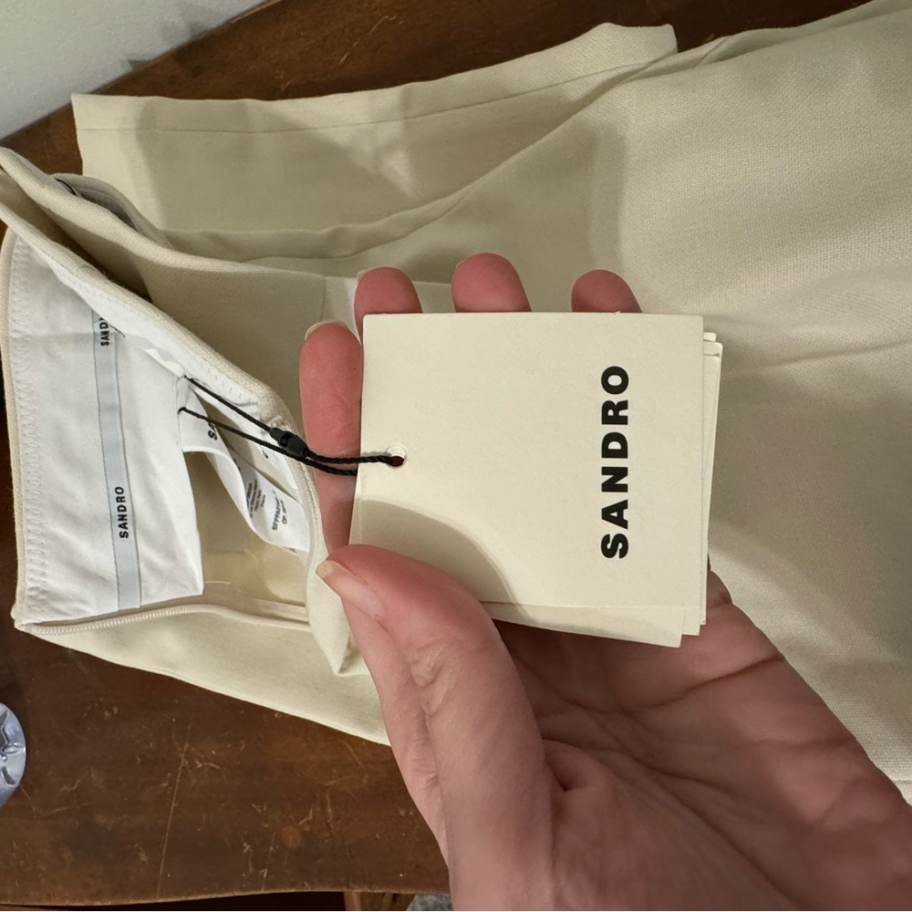 Sandro Ecru Cream Pant - Picture 8 of 9